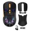 Ratón inalámbrico ultraligero SOLAKAKA SM802 de 2,4 GHz con Bluetooth y cable trimodo (negro)