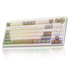 SOLAKAKA SK90 Teclado inalámbrico de silicona trimodo de 90 teclas (crema)