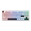 Teclado mecánico trimodo LINGBAO K87 con intercambio en caliente. Tipo: eje de madera negro, blanco y gris.