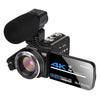 Cámara de video digital 4K con zoom de 5600 píxeles y micrófono (negra)