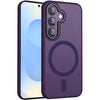 Funda magnética esmerilada con tacto de piel XDcase para Samsung Galaxy S26+ 5G con película para lente (morado)