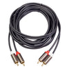 3660B 2 x RCA a 2 x RCA Cable de audio chapado en oro, Longitud del cable: 3 m (negro)