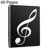 Carpeta extensible antirreflectante para partituras de piano, color negro, 40 páginas con índices y bolígrafo.