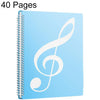 Carpeta expandible antirreflectante para partituras de piano, color azul, 40 páginas con índices y bolígrafo.
