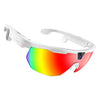 Gafas deportivas inteligentes para ciclismo W640 de 8 MP con IA, estabilización de imagen de seis ejes, wifi, control táctil, reducción de ruido con micrófono dual y traducción IA (lentes de colores y marco blanco)