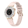 Reloj deportivo inteligente QS22 para mujer con pantalla AMOLED de 1,19 pulgadas (caja dorada y correa de silicona rosa)