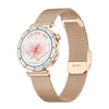 Reloj deportivo inteligente QS22 para mujer con pantalla AMOLED de 1,19 pulgadas (caja dorada y correa de acero)