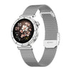 Reloj deportivo inteligente QS22 para mujer con pantalla AMOLED de 1,19 pulgadas (caja plateada y correa de acero)