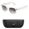 Gafas deportivas inteligentes X01 Ultra Cycling con IA, 8 MP, color cian, estabilización de imagen de seis ejes, wifi, llamadas Bluetooth, asistente de voz con IA, traducción con IA (marco blanco, estuche de carga negro)