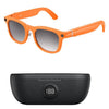 Gafas deportivas inteligentes X01 Ultra Cycling con IA, 8 MP, color cian, estabilización de imagen de seis ejes, wifi, llamadas Bluetooth, asistente de voz con IA, traducción con IA (marco naranja, estuche de carga negro)