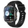 Reloj inteligente QX12 para deportes al aire libre, IP68, con pantalla IPS de 1,96 pulgadas y linterna (negro)