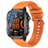 Reloj inteligente QX12 para deportes al aire libre, IP68, con pantalla IPS de 1,96 pulgadas y linterna (naranja)
