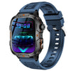 Reloj inteligente QX12 para deportes al aire libre, IP68, con pantalla IPS de 1,96 pulgadas y linterna (azul)