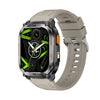 Reloj inteligente QX18 para deportes al aire libre con GPS y pantalla de 2,01 pulgadas y monitor de frecuencia cardíaca integrado (beige)