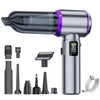 SUITU Aspiradora inalámbrica para coche de alta potencia y sin escobillas con pantalla digital, estilo: contenedor largo para recoger polvo (morado plateado)