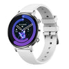 Reloj inteligente QS03 para mujer con pantalla AMOLED de 1,32 pulgadas y monitorización de la salud (caja plateada y correa de silicona plateada)