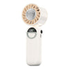 Ventilador plegable de mano con banda para el cuello S-11 con pantalla LED (beige)