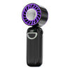 Ventilador plegable de mano con banda para el cuello S-11 con pantalla LED (negro y morado)