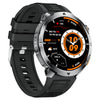 Reloj inteligente MT68 para aventuras al aire libre con pantalla IPS de 1,7 pulgadas, batería de 1000 mAh y linterna (caja negra y correa de silicona).
