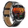 Reloj inteligente MT68 para aventuras al aire libre con pantalla IPS de 1,7 pulgadas, batería de 1000 mAh y linterna (caja negra y correa de cuero).
