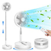 Ventilador eléctrico de escritorio plegable F9 Upgrade con altura ajustable y batería de 8000 mAh (blanco)