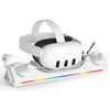 Base de carga magnética para auriculares y controladores de realidad virtual Meta Quest 3 / 3S WG39, enchufe estadounidense (blanco).