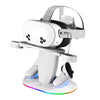 Soporte de pantalla con iluminación RGB WG68 para Meta Quest 2 / 3 / 3S, carga rápida VR, enchufe estadounidense (blanco).