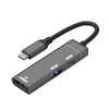 Estación de acoplamiento con concentrador DisplayPort 4K, USB-A y USB-C de 60 W (gris)
