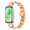Correa de acero inoxidable con hebilla de mariposa delgada para Huawei Band 11 / Band 11 Pro (oro rosa)