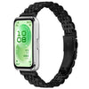 Correa de acero inoxidable con hebilla plegable de siete cuentas para Huawei Band 11 / Band 11 Pro (negra)