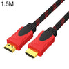 Cable de conexión HDMI 1.4 1080P para televisores, ordenadores y monitores de vídeo HD, longitud: 1,5 m (negro y rojo).