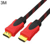 Cable de conexión HDMI 1.4 1080P para televisores, ordenadores y monitores de vídeo HD, longitud: 3 m (negro y rojo).