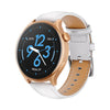 Reloj inteligente GTR2 con pantalla Ultra HD de 1,46 pulgadas, llamadas Bluetooth y soporte para monitorización de la salud (dorado + correa de cuero sintético blanco).