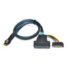 Cable adaptador de transferencia de datos para disco duro WG195 SFF-8654SlimSAS a SFF8639U.2 NVMEPCIE4.0, longitud: 0,7 m (negro)