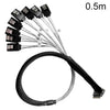 Cable adaptador de alta velocidad WG192 Slimline SAS4.0 SFF-8654 8i a SATAx8 para disco duro de servidor, longitud: 0,5 m, codo (negro).