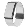 Correa de reloj Amazfit Helio con cierre magnético, elástica, de nailon tejido y marco metálico (blanca).