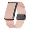 Correa de reloj Amazfit Helio con cierre magnético, elástica, de nailon tejido y marco metálico (rosa).
