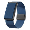 Correa de reloj Amazfit Helio con cierre magnético, elástica, de nailon tejido y marco metálico (azul medianoche).