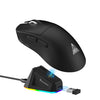 Ratón inalámbrico para juegos SOLA SM822 Tri-Mode de 24000 DPI y 1000 Hz con base de carga RGB (negro)