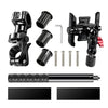 Tubo de extensión de aluminio para bicicleta con ajuste rápido, soporte para teléfono y varilla (negro)