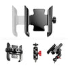 Kit de abrazadera para teléfono con soporte de barra de extensión de bicicleta de ajuste rápido de aluminio (negro)