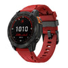 Correa de silicona negra con hebilla de pasador para reloj Garmin de 22 mm (roja)