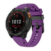 Correa de silicona negra con hebilla de pasador para reloj Garmin de 26 mm (morado oscuro)