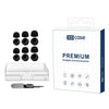 Kit de 6 pares de almohadillas de silicona de repuesto XDcase para Jabra Elite 65t / 75t / Active 65t, tamaños S/M/L, cepillo de limpieza de color aleatorio (negro).