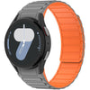 Correa de silicona magnética de tres cuentas para Galaxy Watch 7 / 6 / 5 / 4 (gris naranja)