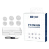 Kit de 3 pares de almohadillas de silicona de repuesto para auriculares JBL Tune Buds / Buds 2 / 225TWS XDcase, tamaños S/M/L, cepillo de limpieza de color aleatorio (blanco).