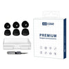 Kit de 3 pares de almohadillas de silicona de repuesto para auriculares JBL Tune Beam XDcase, tamaños S/M/L, cepillo de limpieza de color aleatorio (negro transparente).