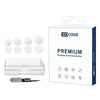 Kit de 4 pares de almohadillas de silicona de repuesto para auriculares Sennheiser Momentum In-Ear XDcase, tamaños XS/S/M/L, cepillo de limpieza de color aleatorio (blanco).