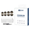 Kit de 4 pares de almohadillas de silicona de repuesto para auriculares Sennheiser Momentum In-Ear XDcase, tamaños XS/S/M/L, cepillo de limpieza de color aleatorio (negro transparente).