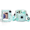 Para la bolsa de fotos FUJIFILM instax mini 13, kit de pegatinas DIY Crystal Shell con correa para el hombro (Dinosaurio pequeño verde)